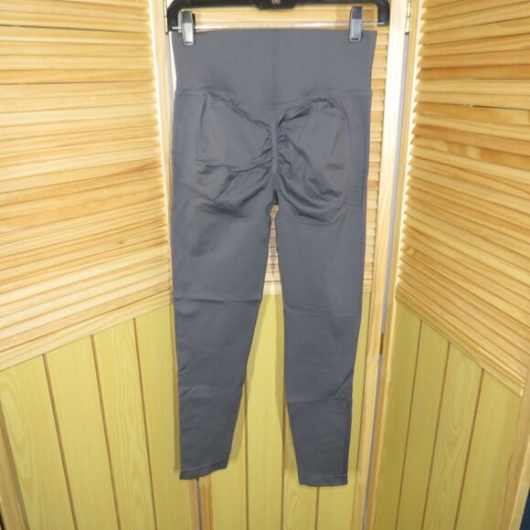 Halara Gray Scrunch Butt Side Ribbed High Waist Butt Lifting Leggings Sz Small - Picture 4 of 6